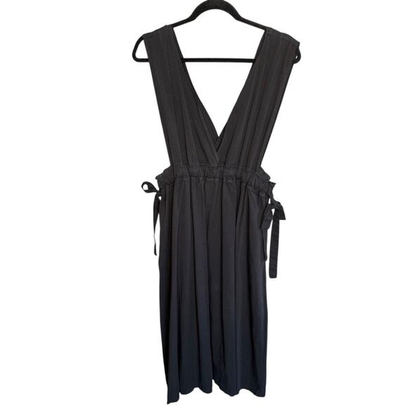 Those Days Black Sleeveless V-neck Dress elastic waist and Draw Side Size Large - Picture 1 of 5